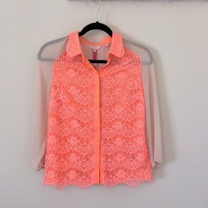 Brand new with tag Ted Baker London orange lace blouse US 4